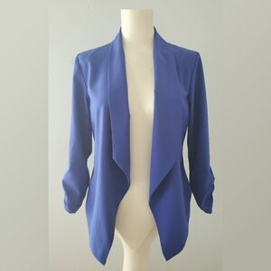 Cest Toi Cropped Blue Blazer/Jacket Size Large